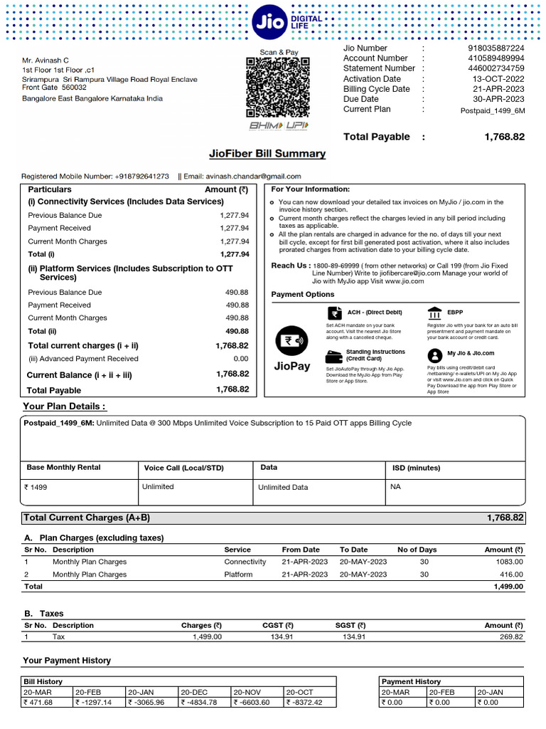 April Internetbill Updated | PDF | Payments | Banks
