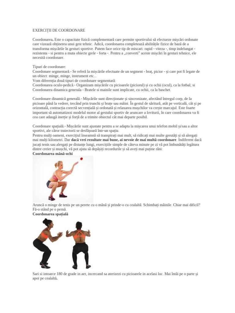 Exerciții de coordonare | PDF