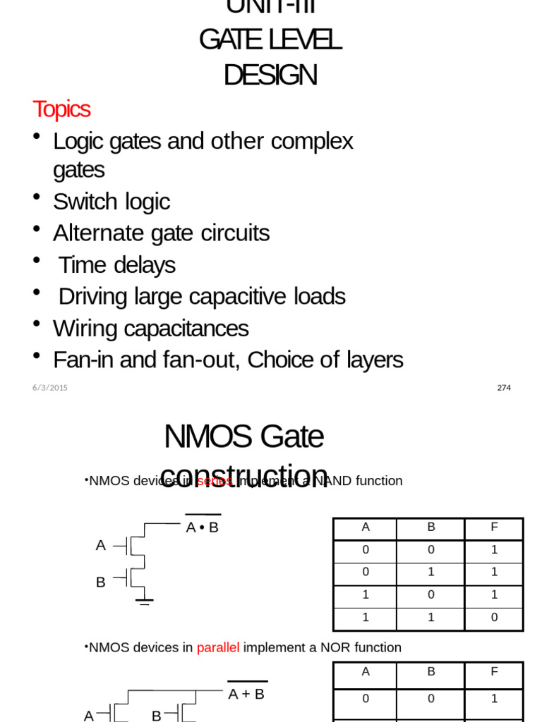 GATE LEVEL DESIGN: CMOS & Logic Gates | PDF | Logic Gate | Cmos