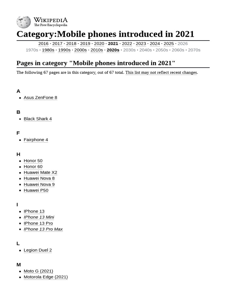 2021 Mobile Phones List | PDF