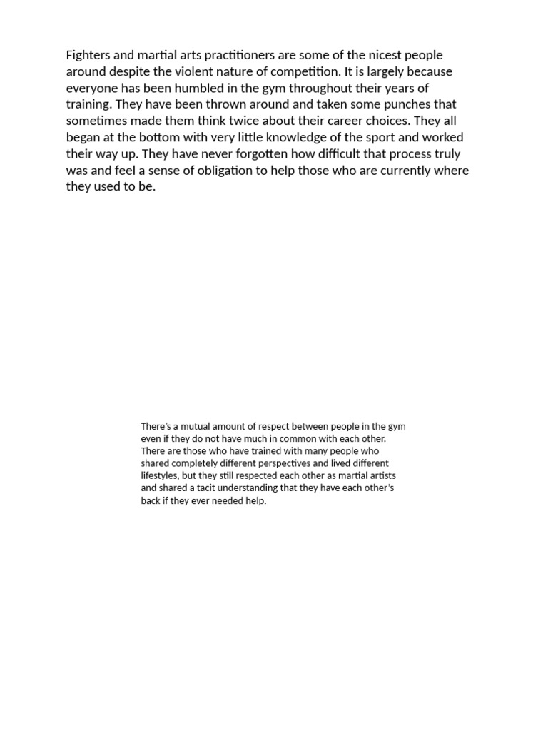 The Kindness of Fighters in Martial Arts | PDF