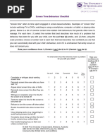 ScreenQ: Screen Use Assessment Tool | PDF | Television | Mass Media