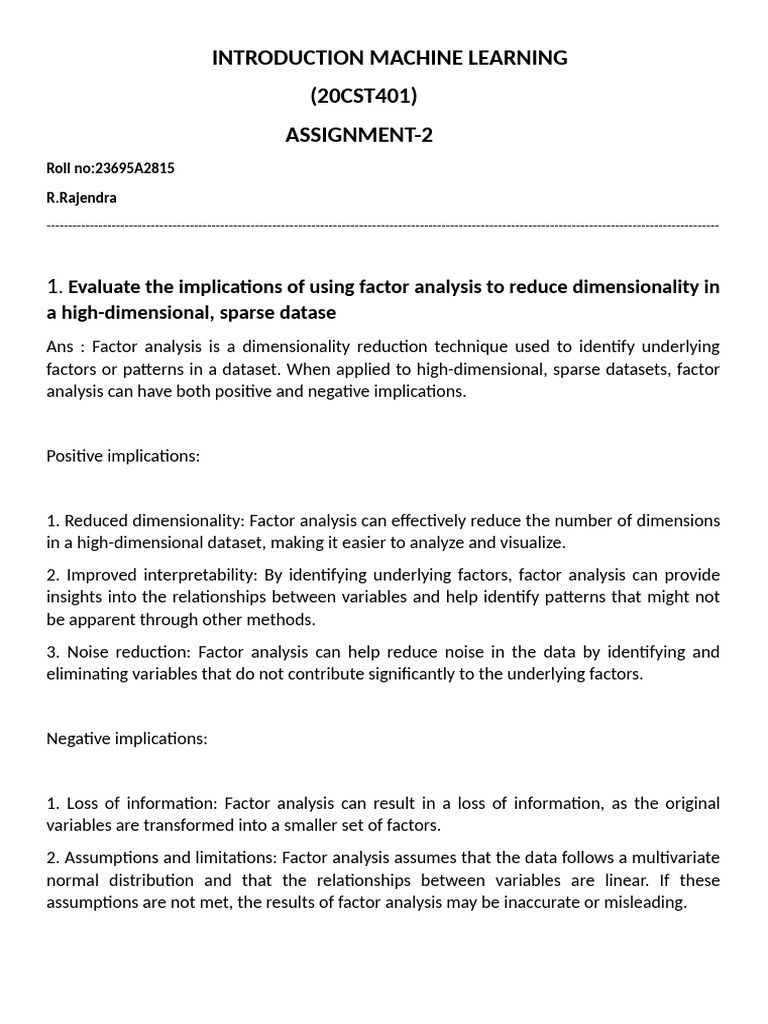 Factor Analysis in High-Dimensional Data | PDF | Factor Analysis ...