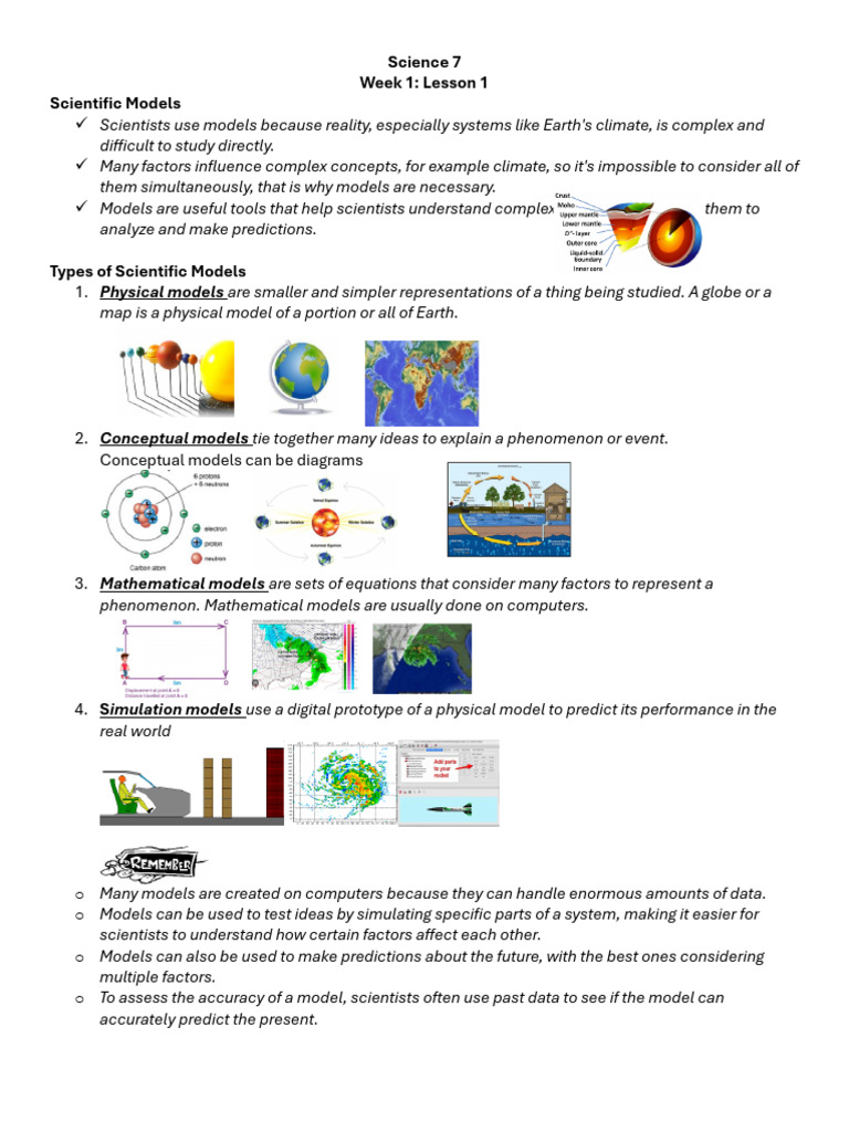 Science 7 Lesson 1 To 5 Lecture | PDF | Atoms | Conceptual Model