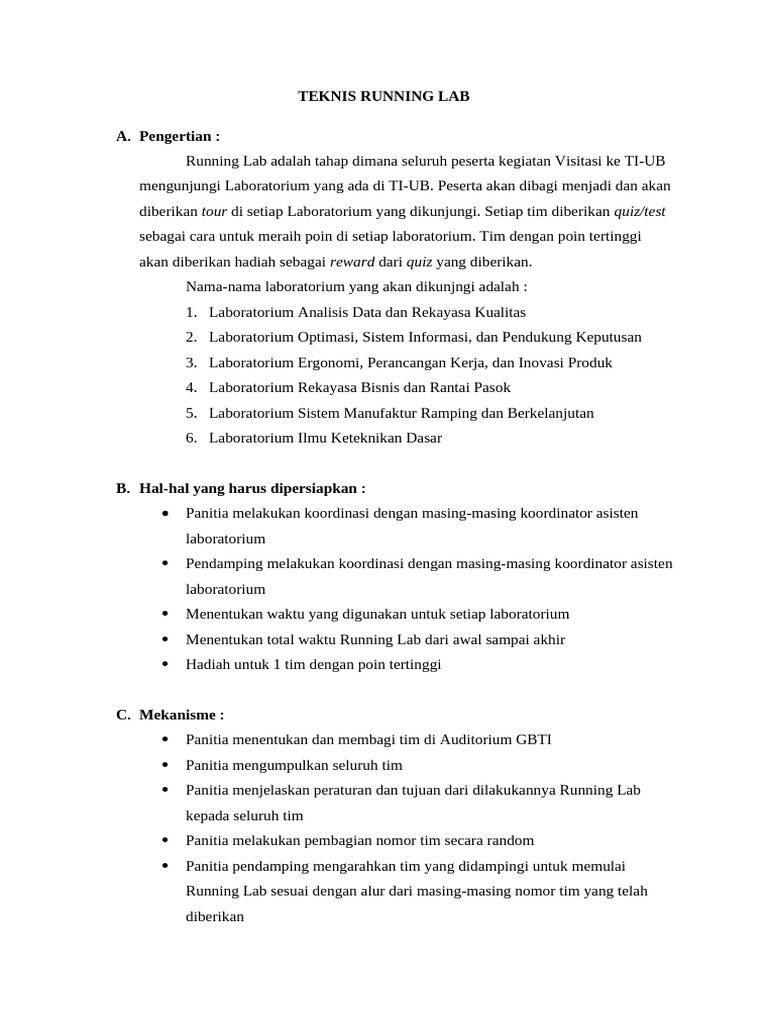 Panduan Running Lab TI-UB 2023 | PDF
