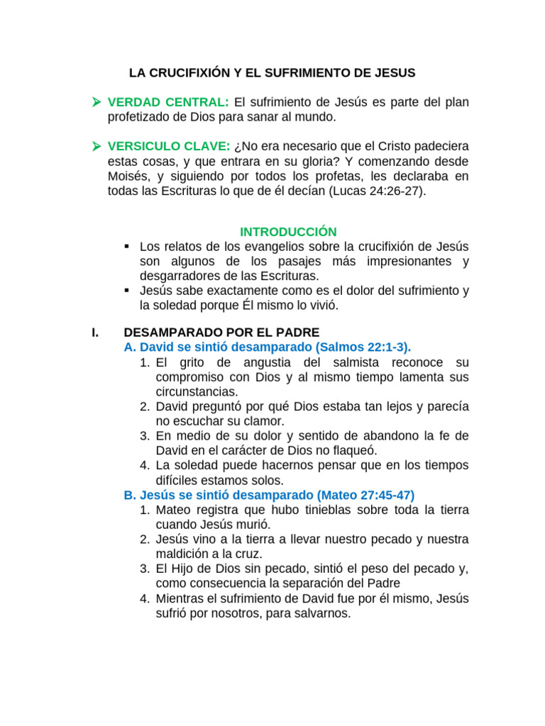 La Crucifixión y El Sufrimiento de Jesus - 12ene2025 | PDF | Jesús ...