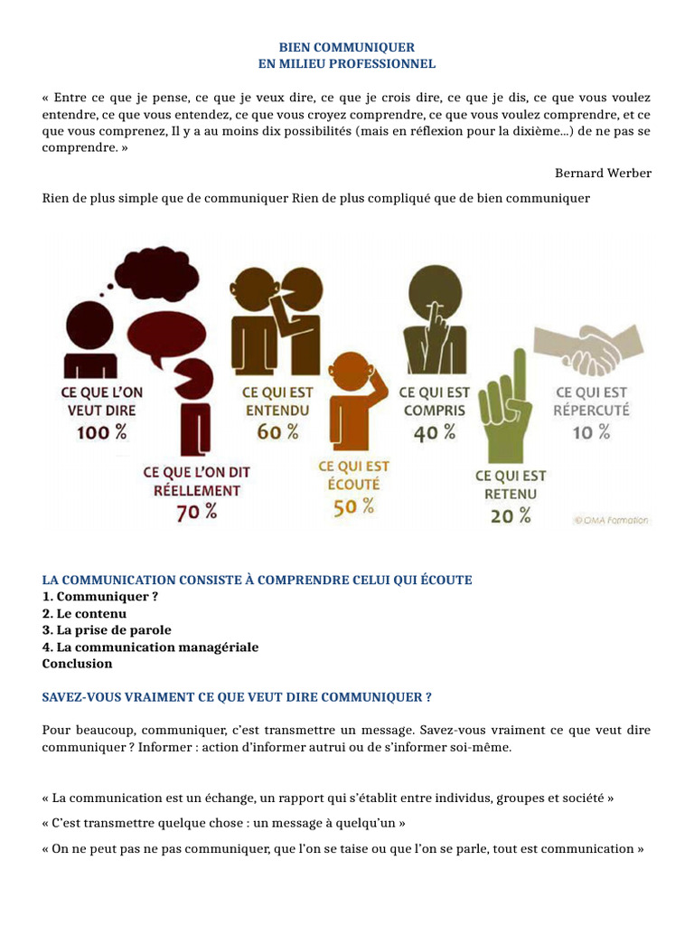 Formation à la Communication Efficace | PDF | la communication | Discours