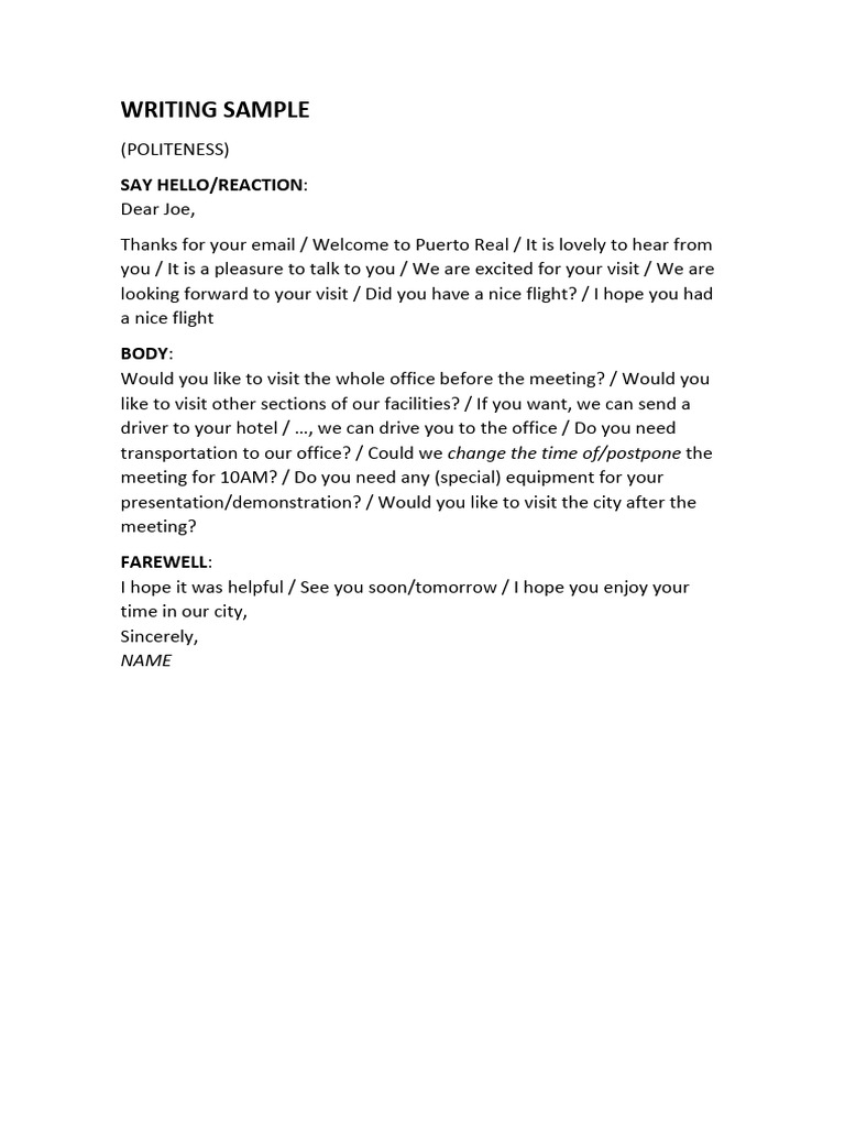 Visitor Welcome Email Template | PDF