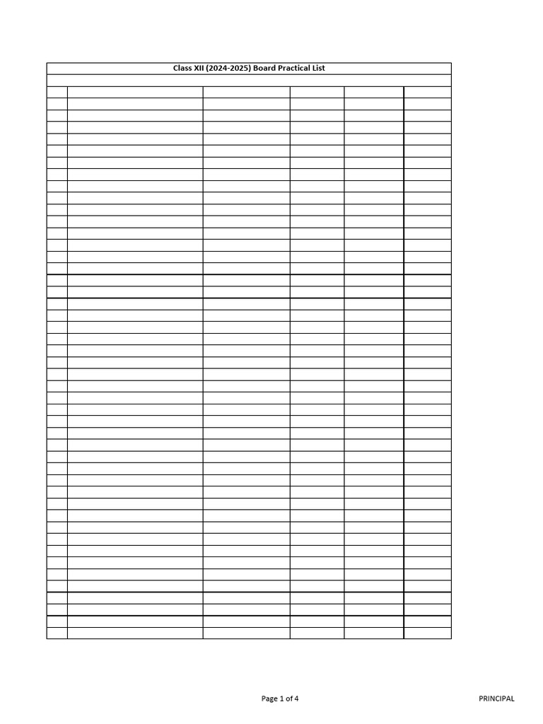 PCMPE Student Practical List 2025 | PDF