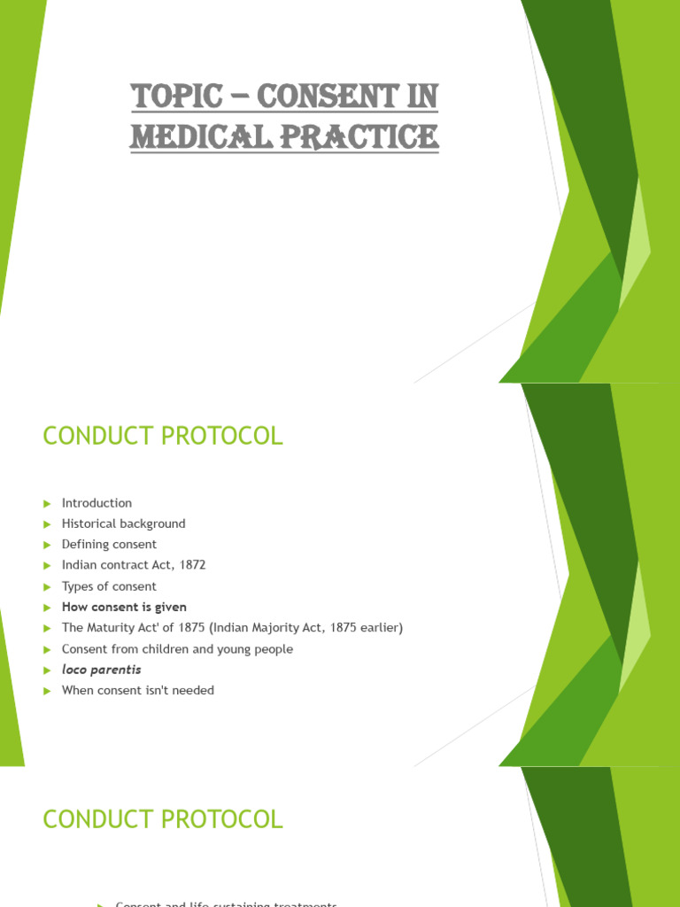 Consent in Medical Practice | PDF | Informed Consent | Consent