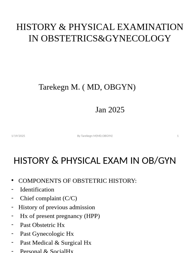 History & Physical Exam in Obgyn-1-1 | PDF | Menstruation | Pelvis