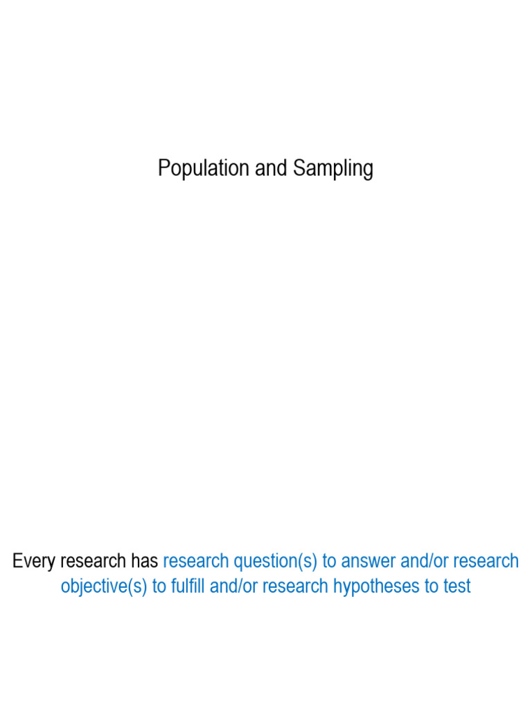 Population and Sampling | PDF | Sampling (Statistics) | Scientific Method