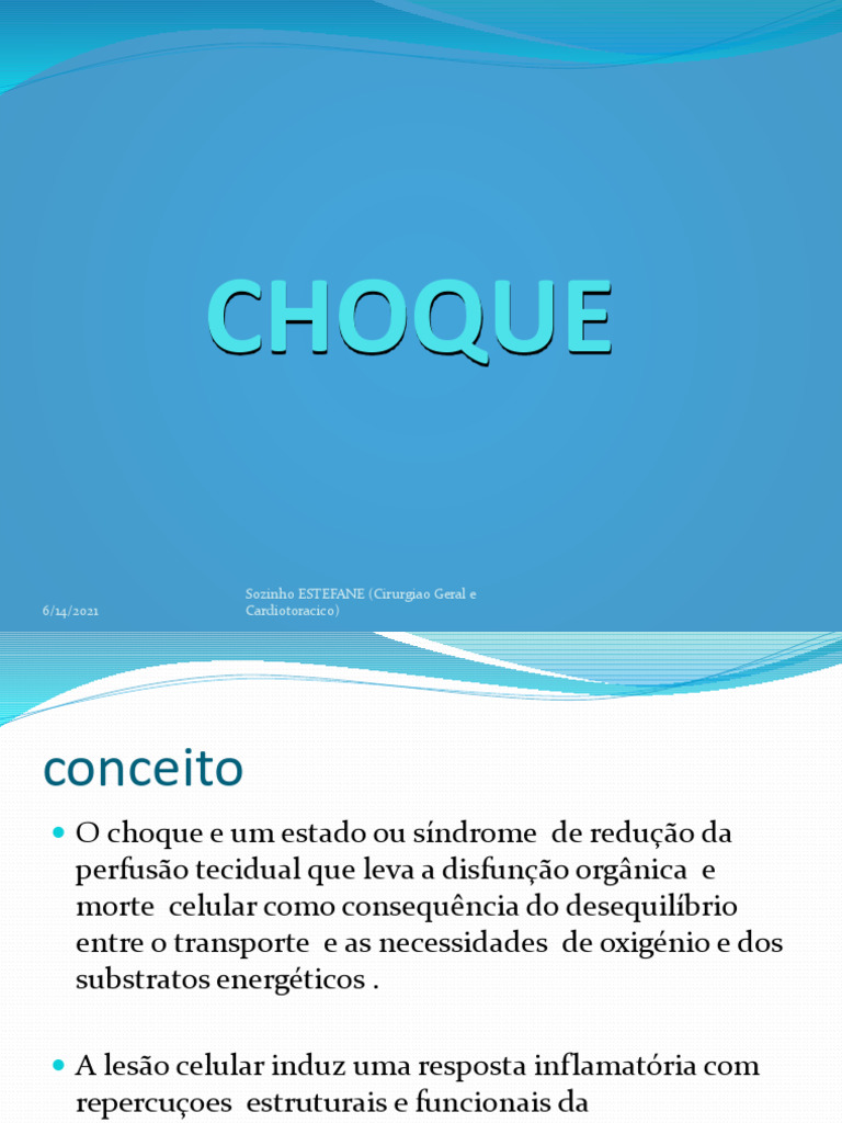 Choque Séptico: Fisiopatologia e Tratamento | PDF | Choque ...