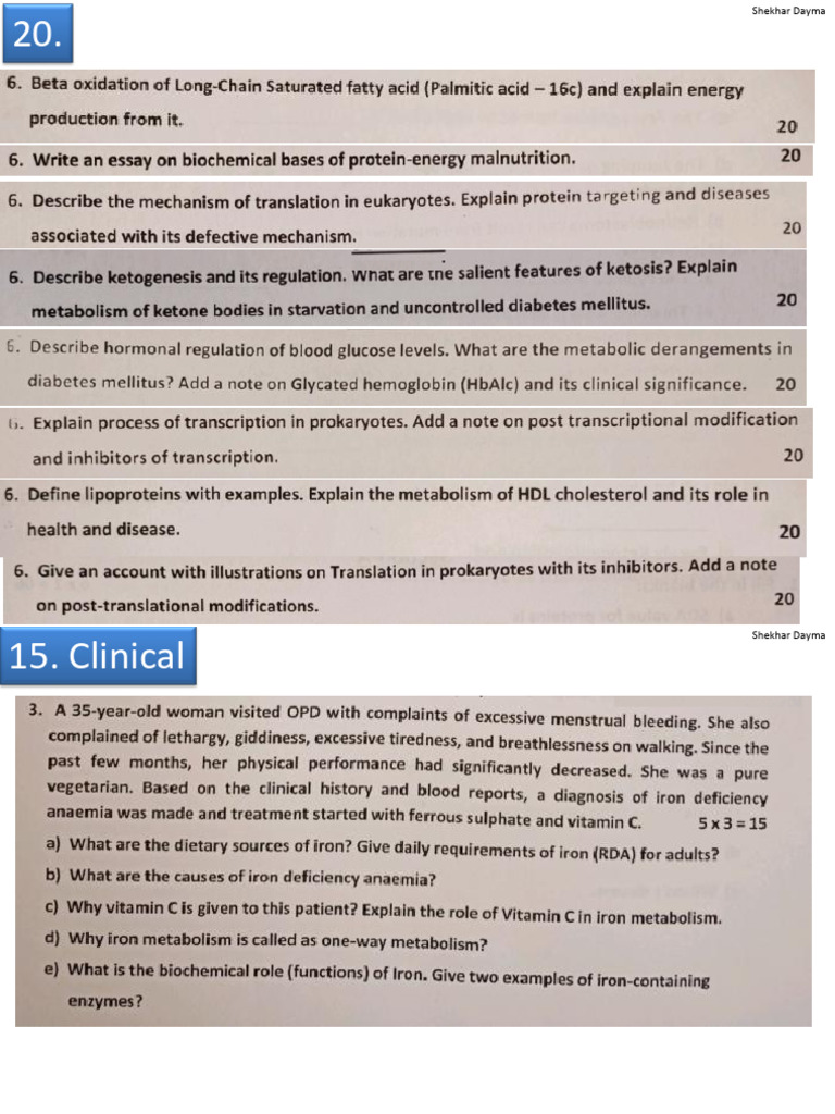 All Pyq Biochemistry Pdf