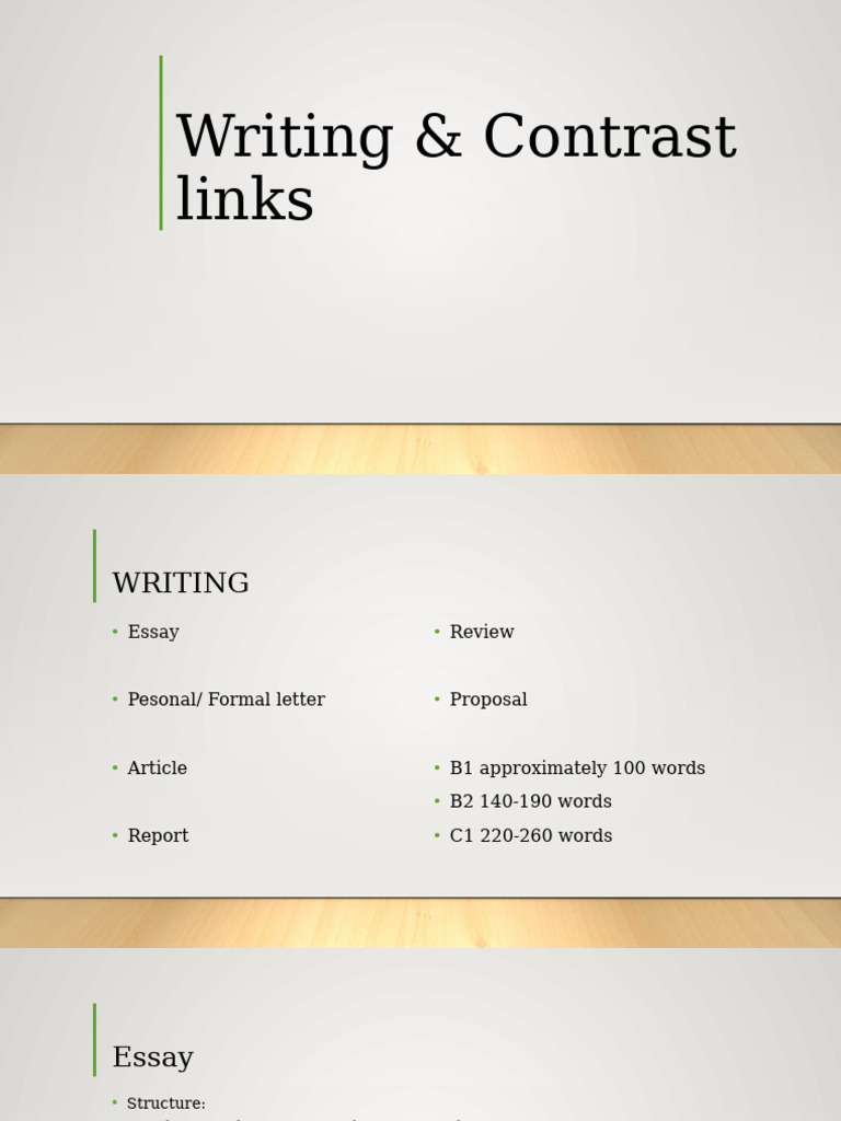 Writing & Contrast Links | PDF
