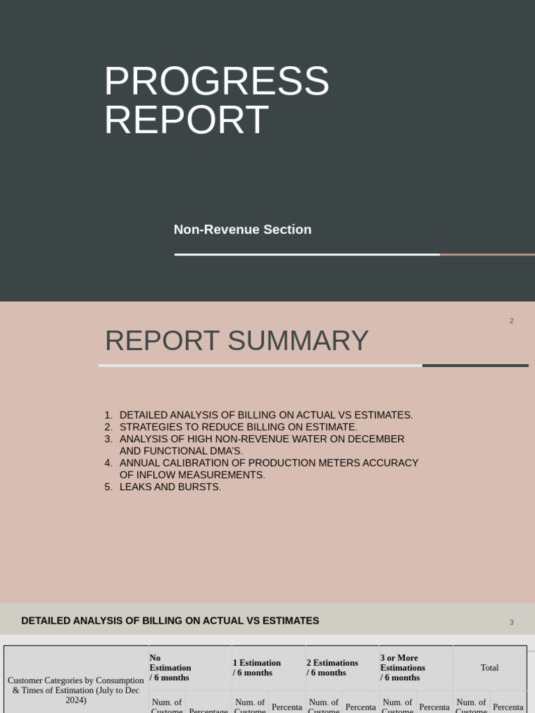 Non Revenue Water Analysis Report Pdf