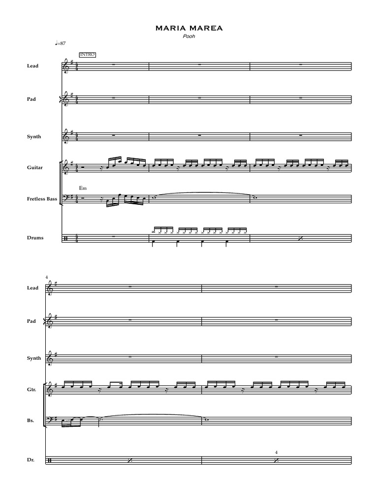 MARIA MAREA - FULL SCORE - Partitura Intera | PDF