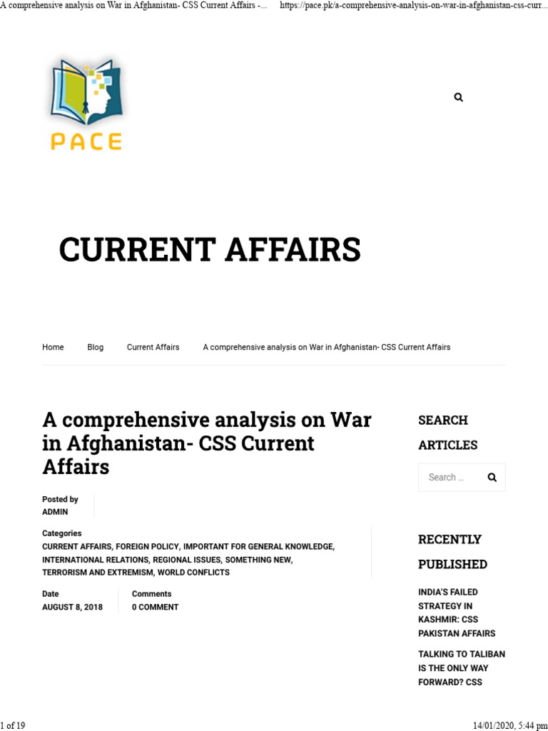 Afghanistan War Analysis and Insights | PDF | Taliban | Afghanistan