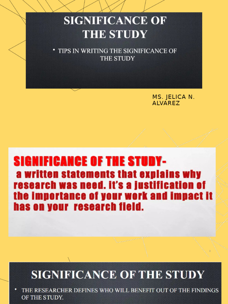 Significance of The Study | PDF