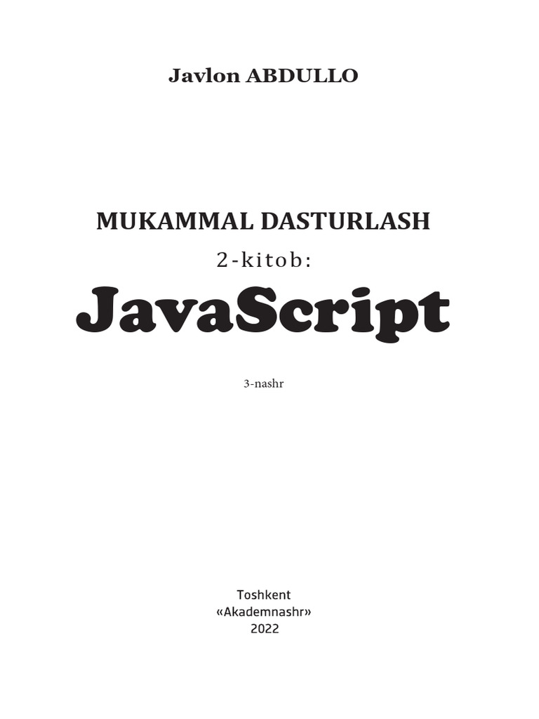 JavaScript Darsi | PDF