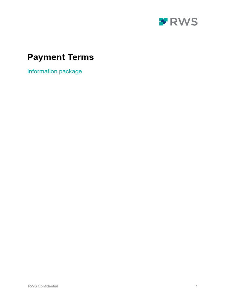 RWS Payment Terms and Conditions | PDF | Wire Transfer | Pay Pal