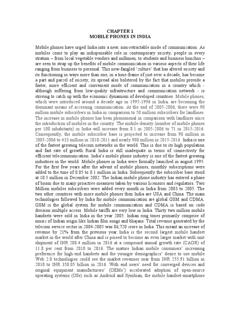 Mobile Phones Revolution in India | PDF | Short Message Service ...