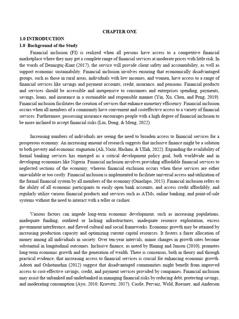 Financial Inclusion and Economic Growth in Nigeria | PDF | Validity ...