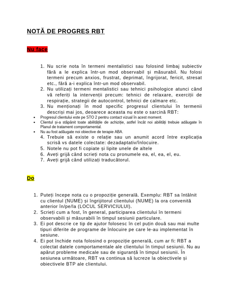Șablon de Note RBT | PDF