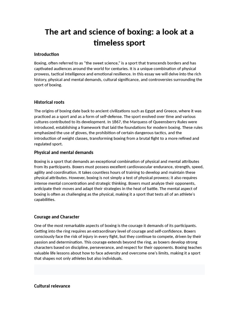 The Art and Science of Boxing | PDF | Sports | Courage