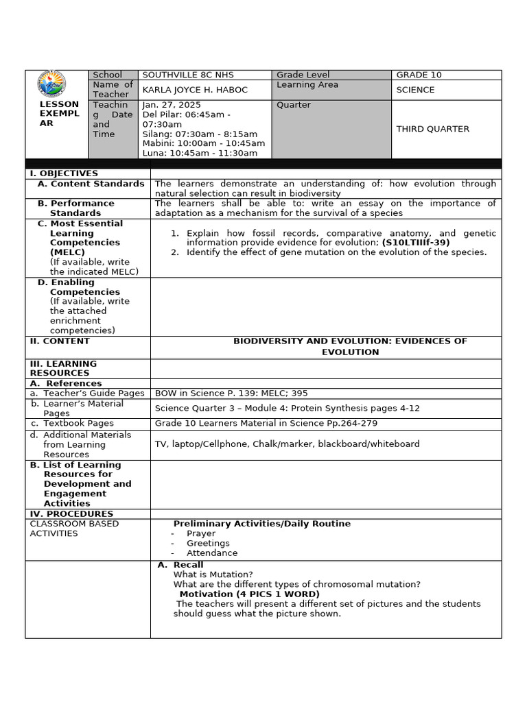 Grade 10 Science: Evolution & Biodiversity | PDF | Evolution | Homology ...
