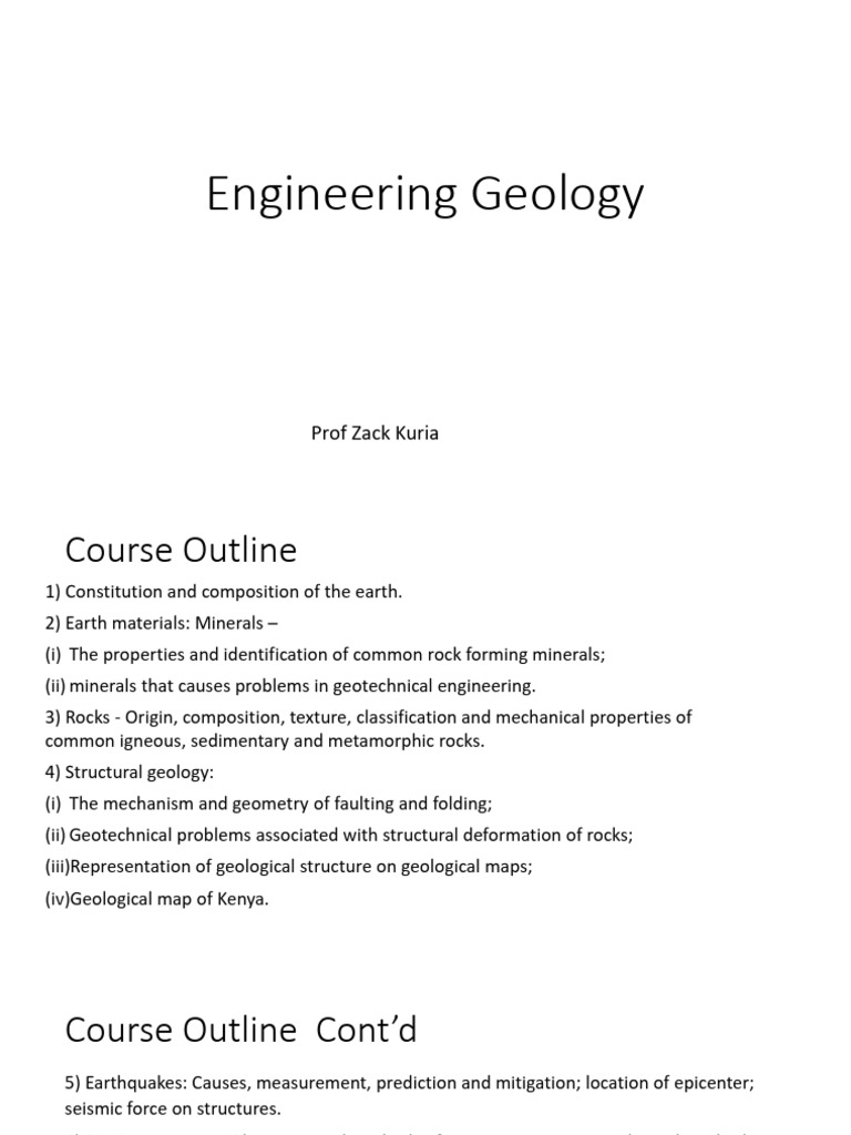 Engineering Geology Course Overview | PDF | Clastic Rock | Fault (Geology)