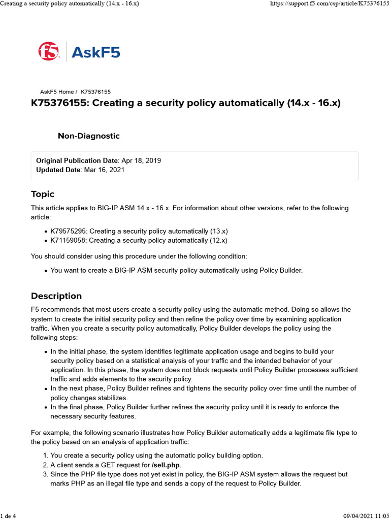 Creating A Security Policy Automatically | PDF | Computing ...