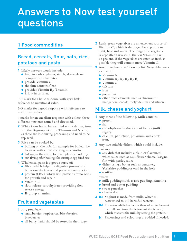 Vegetable Cereal Notes Pdf Foods Sugar