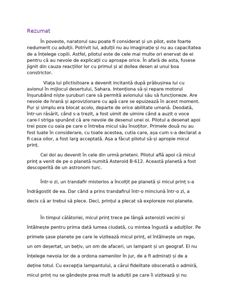 Prințul Mic | PDF