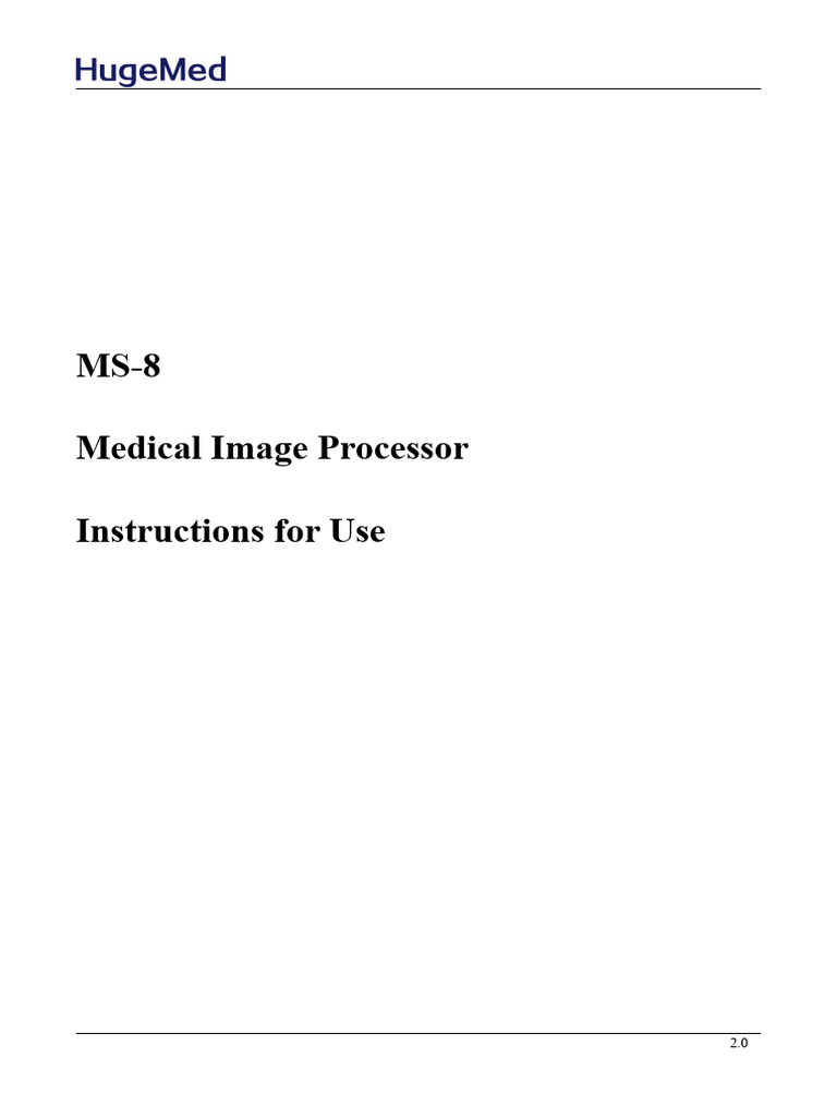 MS-8 Medical Image Processor Guide | PDF