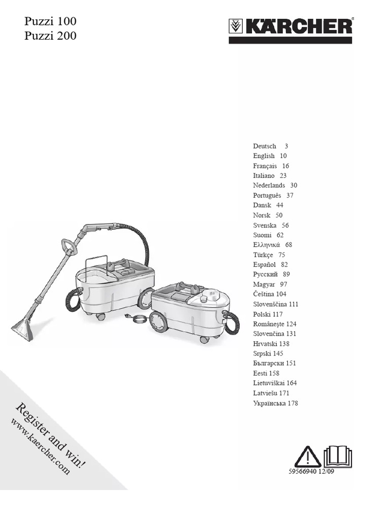 Manual K rcher Puzzi 100 Dansk 188 Sider PDF