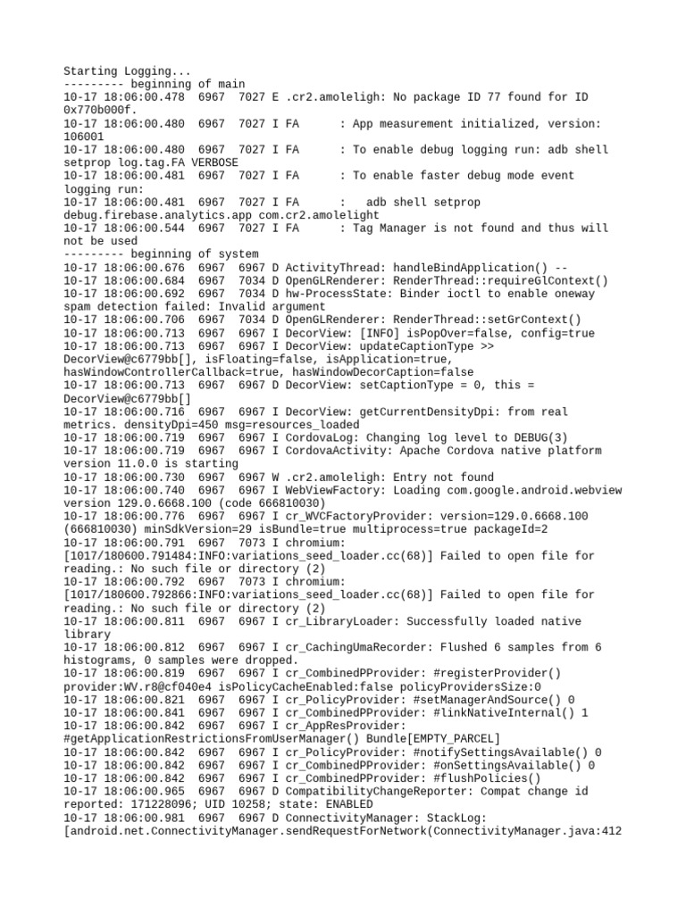 Android App Logging Debug Info | PDF | System Software | Computing