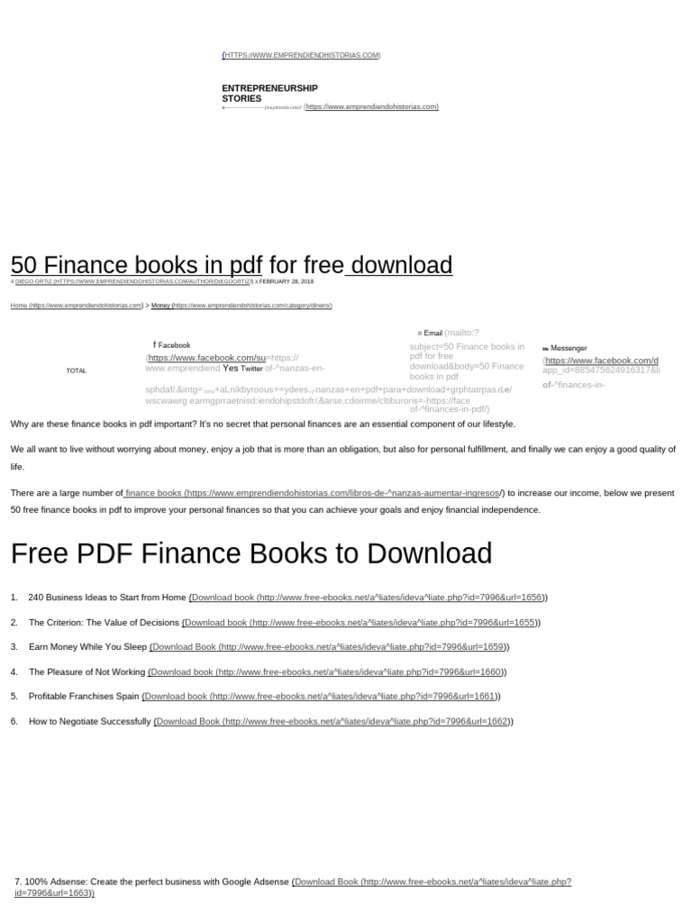 50 Free Finance Books in PDF Download | PDF | Economies