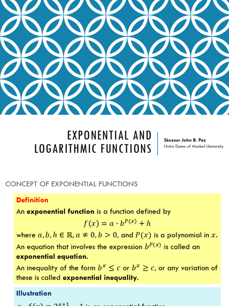 3.4_Exponential_and_Logarithmic_functions | PDF | Exponential Function ...