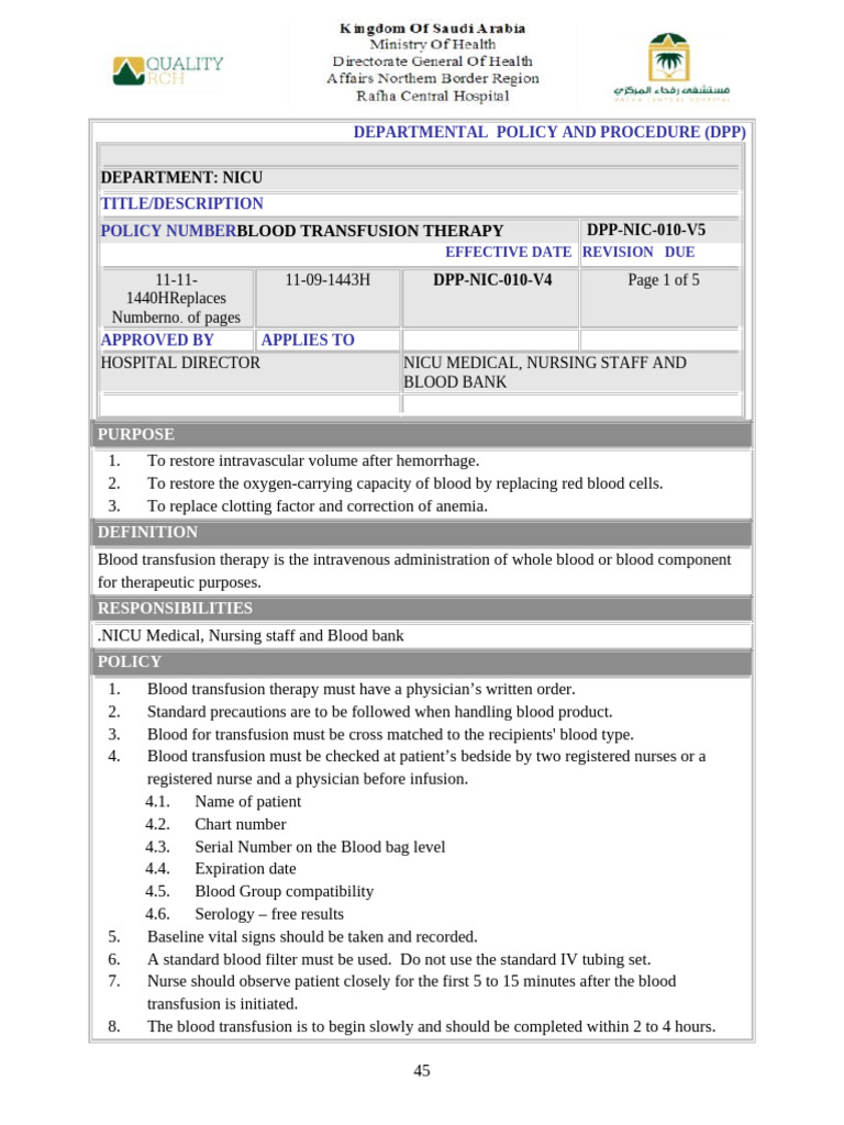 BLOOD TRANSFUSION THERAPY-10 | PDF | Blood Transfusion | Intravenous ...