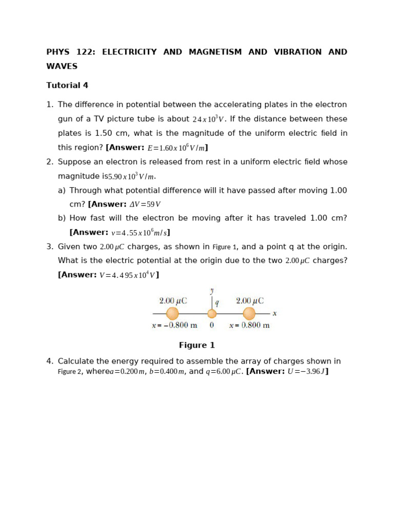 Electricity and Magnetism Tutorial 4 | PDF