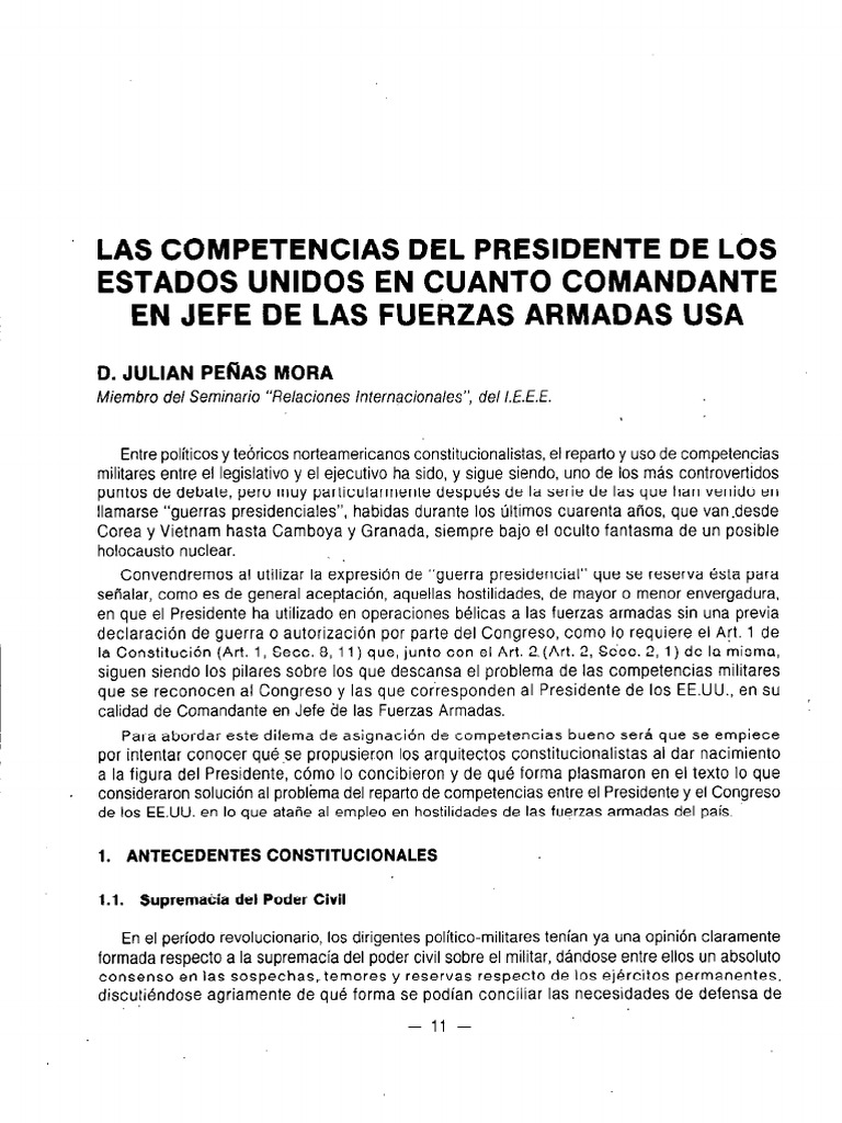 Las Competencias Del Presidente de Estados Unidos | PDF | Los Estados ...