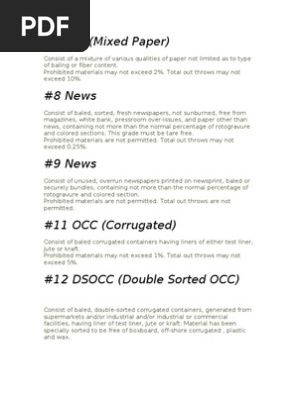 Details of Waste Paper
