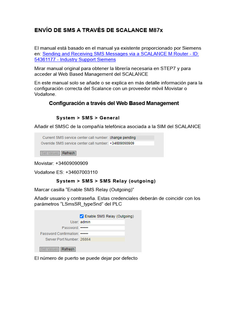 Configuración SMS en SCALANCE M87x | PDF