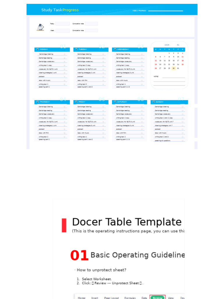 Weekly Study Progress Tracker | PDF