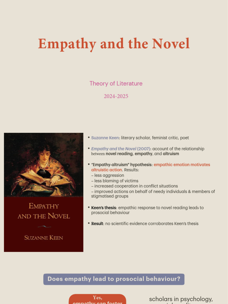 Empathy and the Novel: A Critical Review | PDF | Empathy | Sympathy