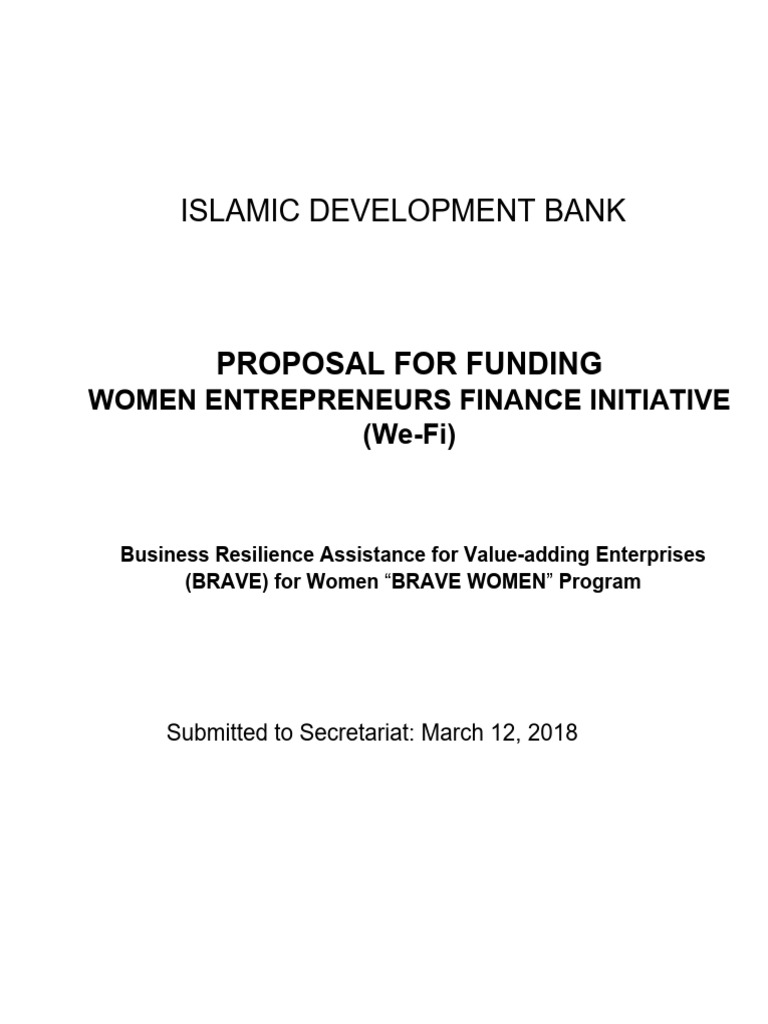 We-Fi Funding Proposal for Women Entrepreneurs | PDF | Entrepreneurship ...