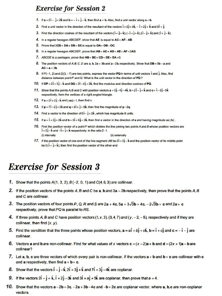 Vector Practice Problems | PDF