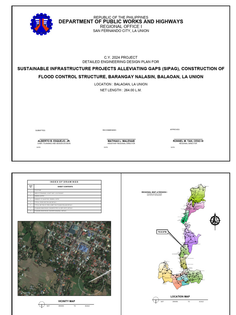 Flood Control Design for Balaoan, La Union | PDF | Civil Engineering