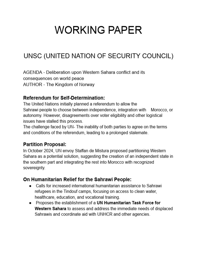 Western Sahara Conflict: UN Agenda Insights | PDF
